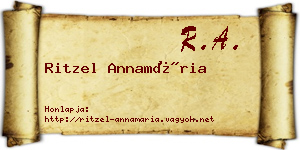 Ritzel Annamária névjegykártya